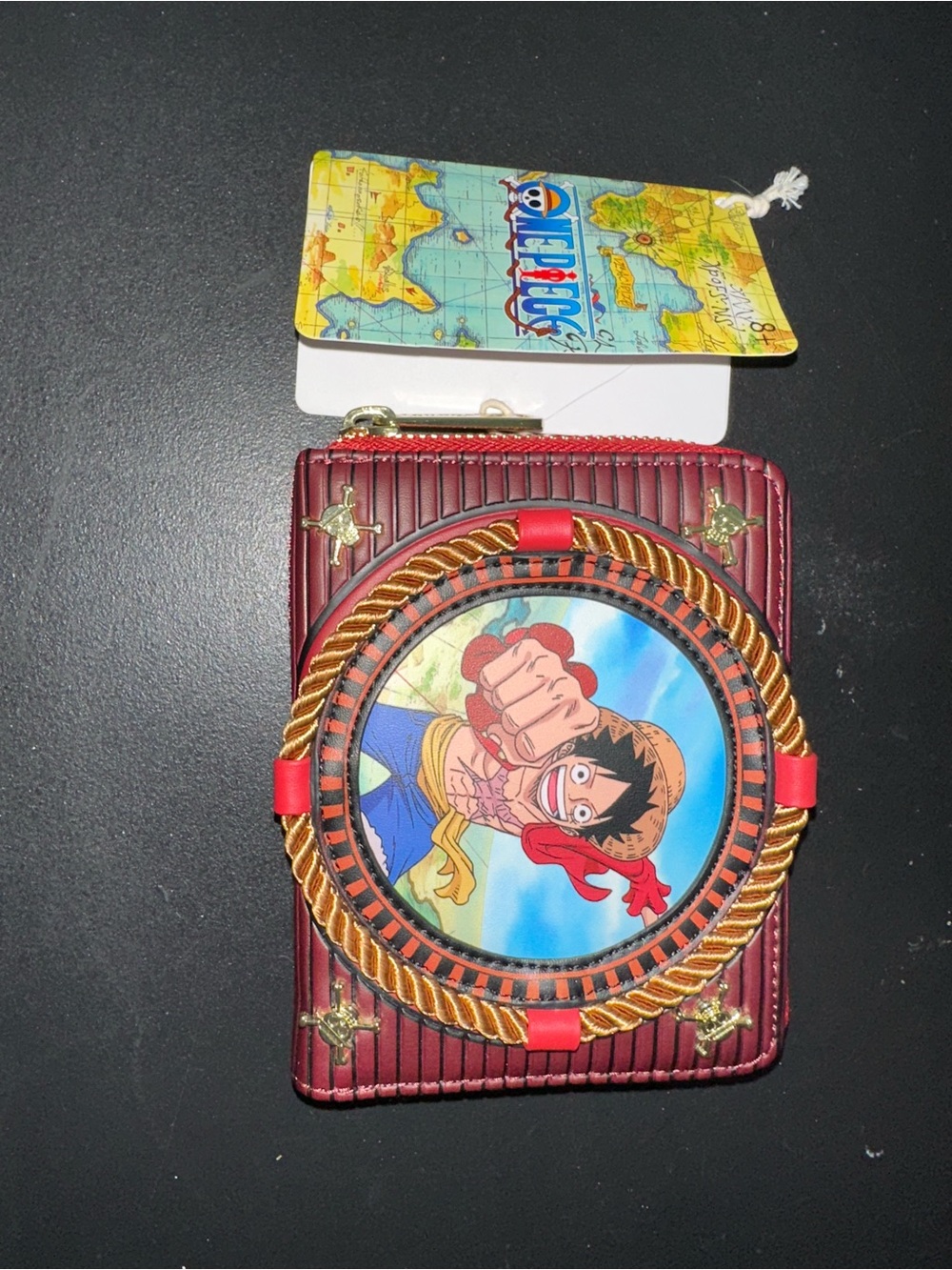 Loungefly Red Maroon One Piece Luffy Wallet
